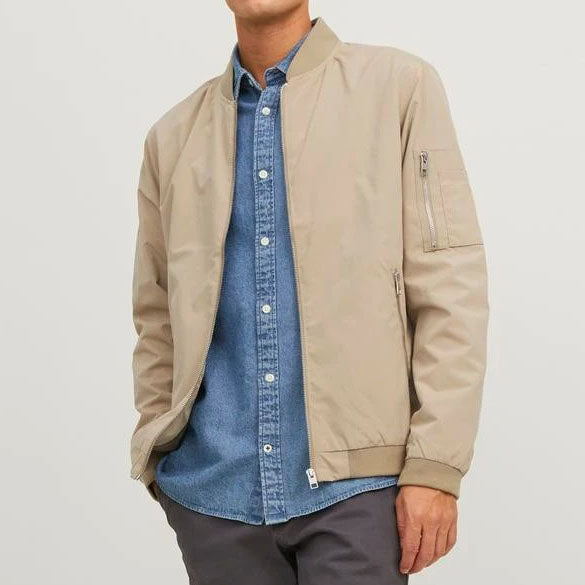 JACK & JONES BOMBER JOMER BOMBER BEIGE - 12165203/SWX-MHI-2022 BEIGE