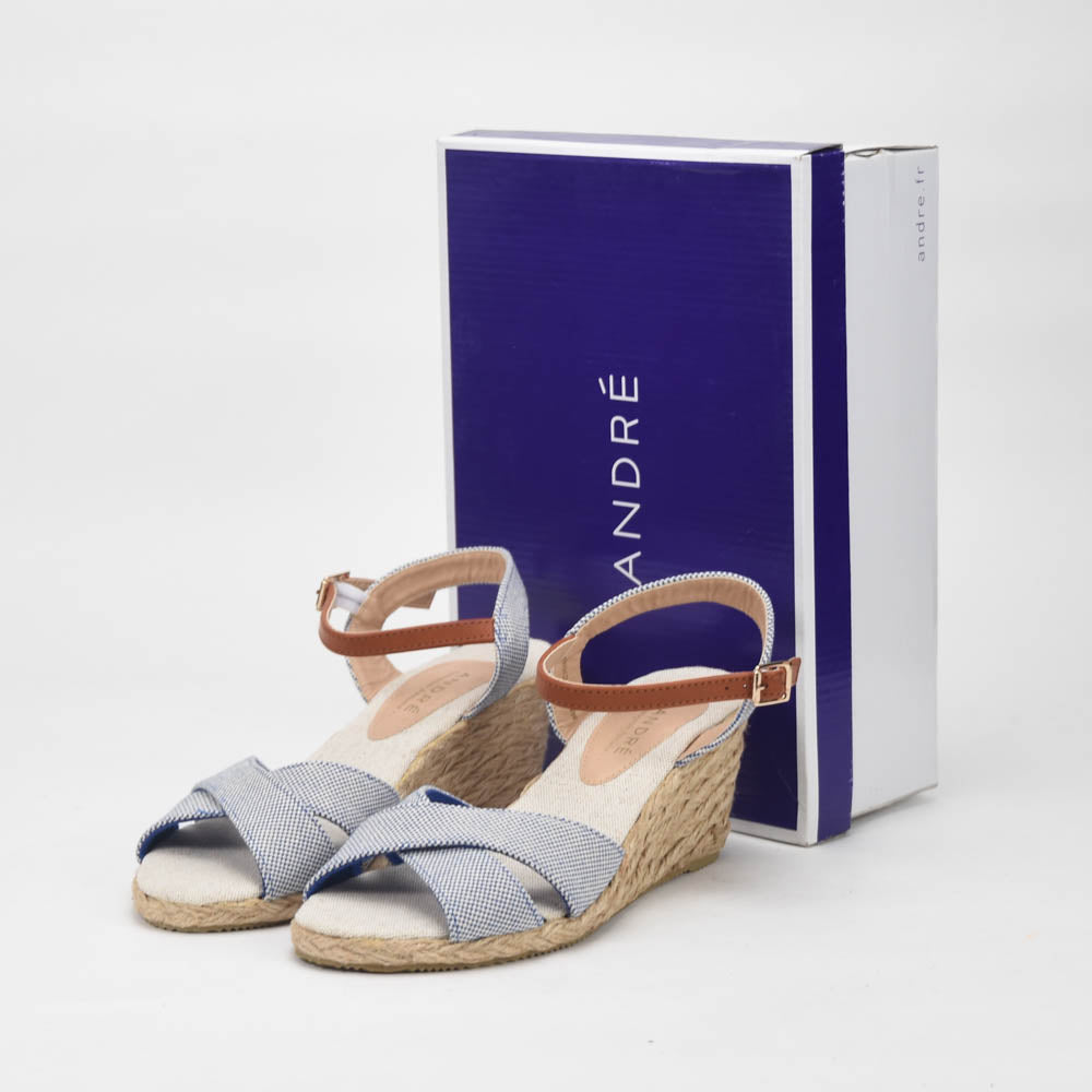 ANDRÉ SANDALES FEMME PAULETTA TEXTILE BLEU - 52314188600