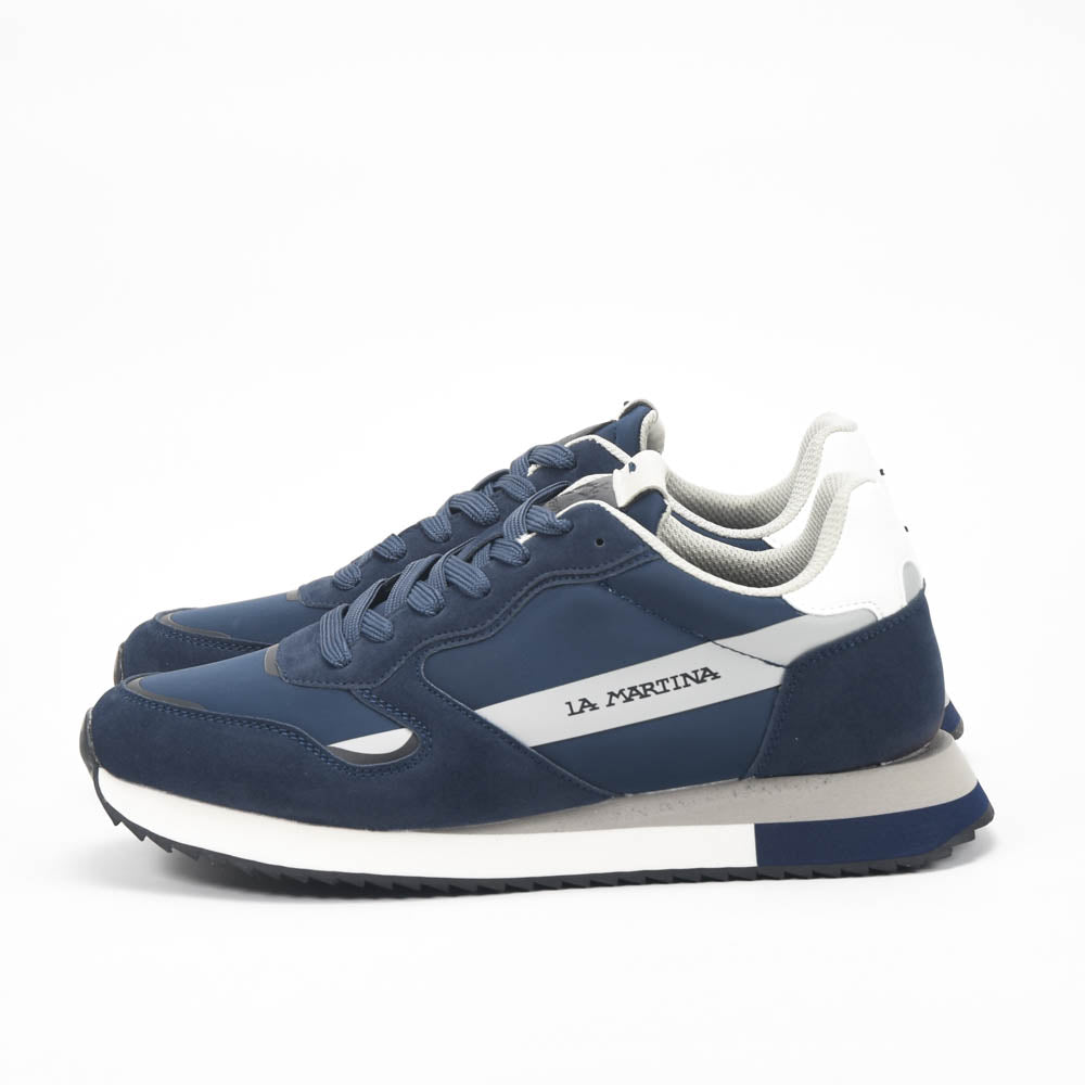 La Martina Low Sneakers Blue Leather - LFM252.040.A70.BT