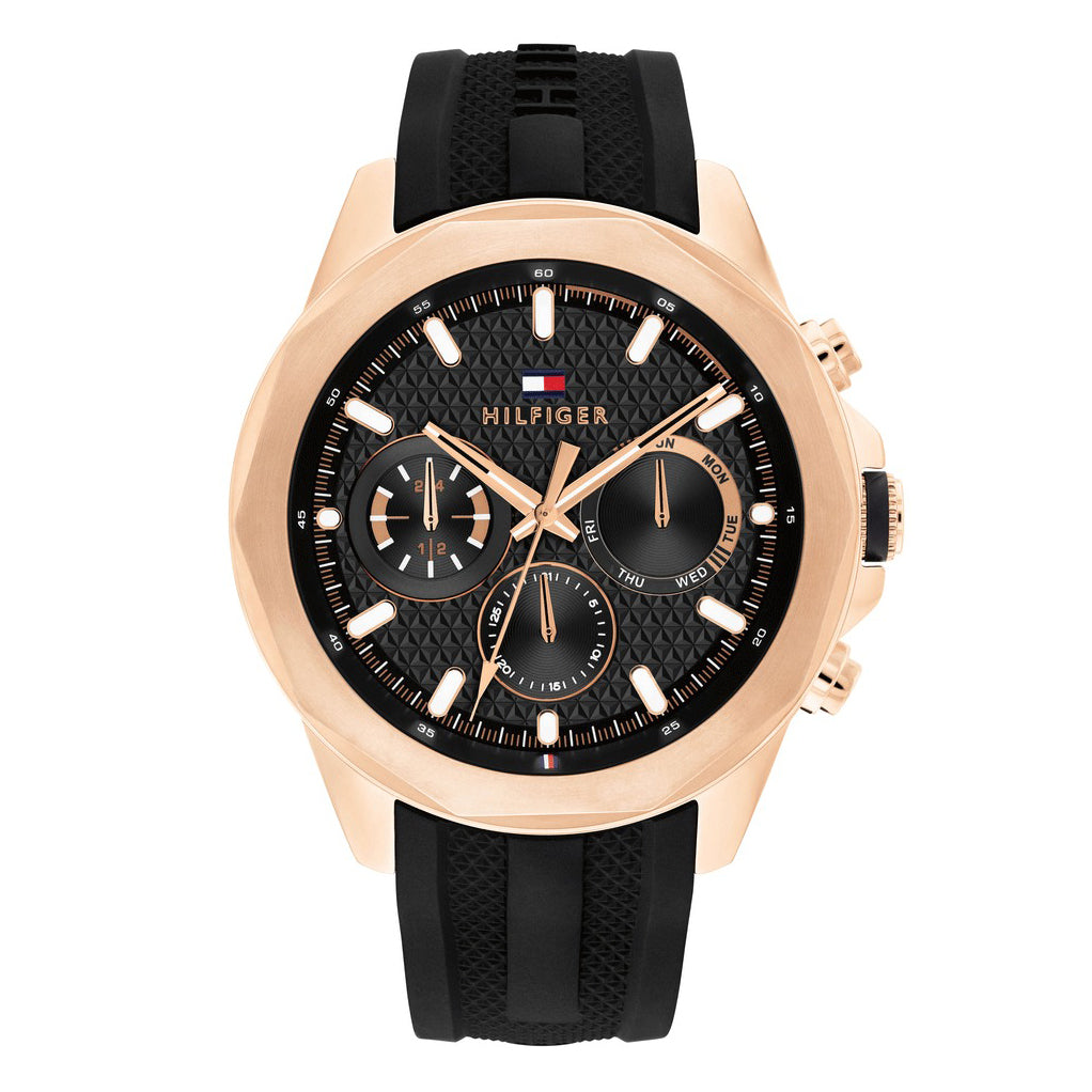 Tommy Hilfiger Lars Rose Gold-Plated Silicone Strap - 1710650