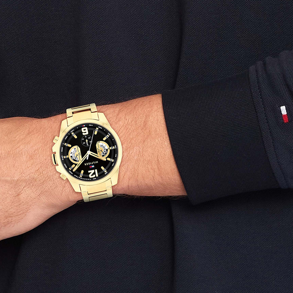 Montre Tommy Hilfiger Gold Steel Black Dial Multi-function - 1710638