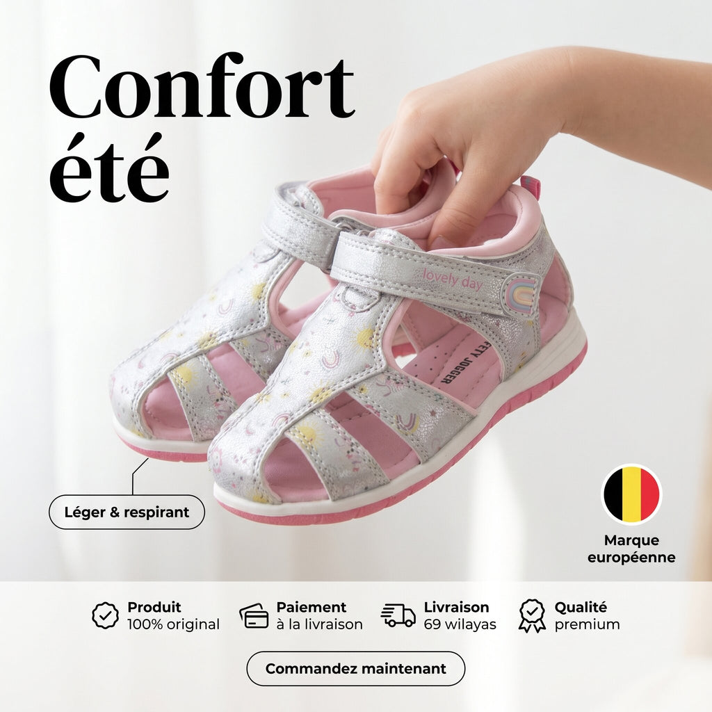 Safety Jogger Sandales Anatomiques Argent Enfant - 607701-SIL-PNK