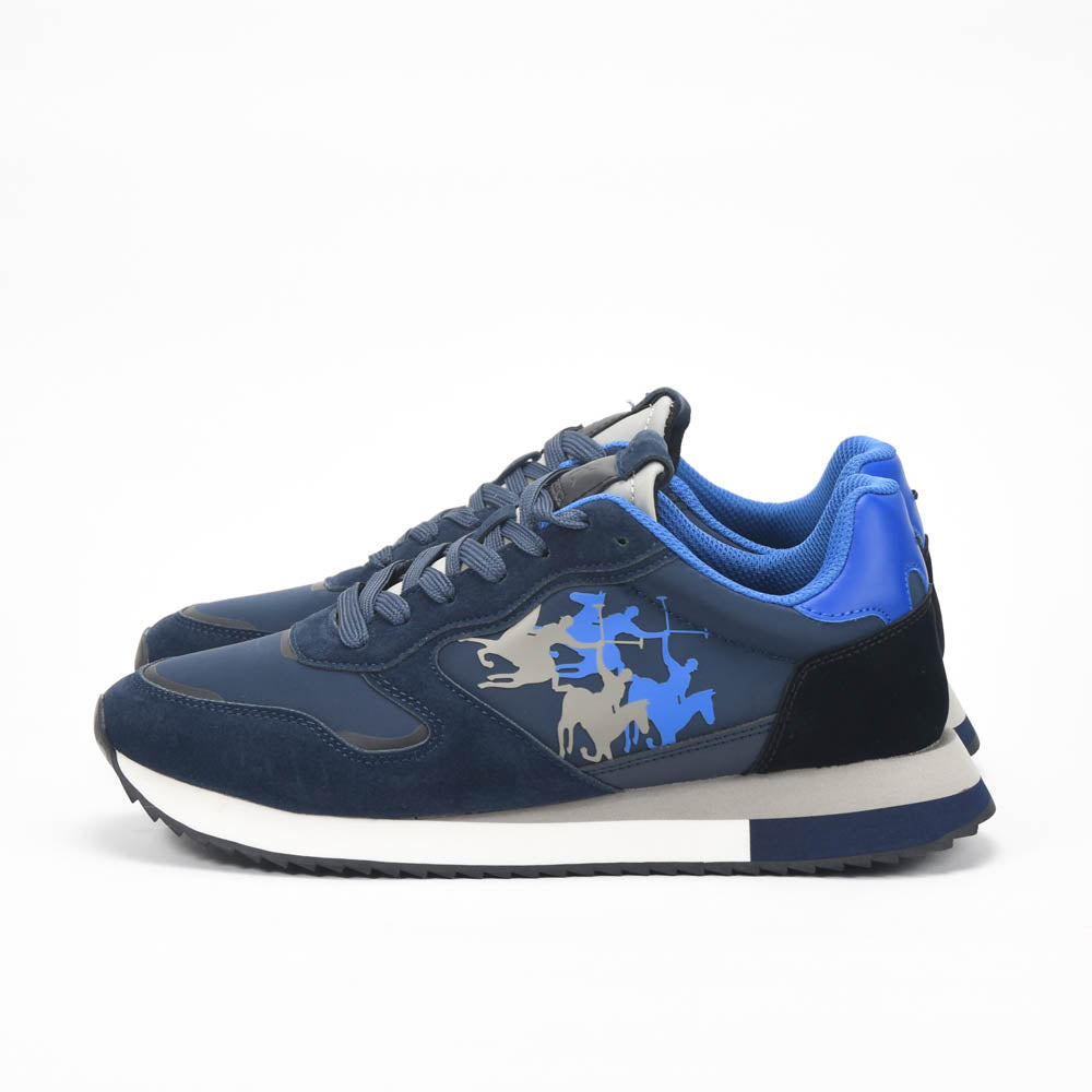 La Martina Low Sneakers Blue Leather - LFM252.041.A70.A6
