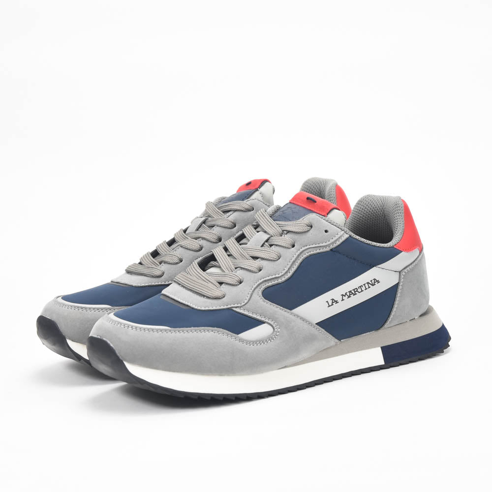 La Martina Low Top Leather Sneakers Grey - LFM252.040.A70.BG