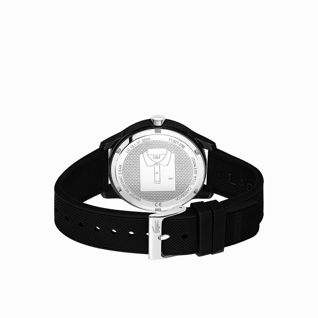 Montre Lacoste.12.12 Holiday à 3 aiguilles - Modèle noir avec bracelet en silicone - 2011134
