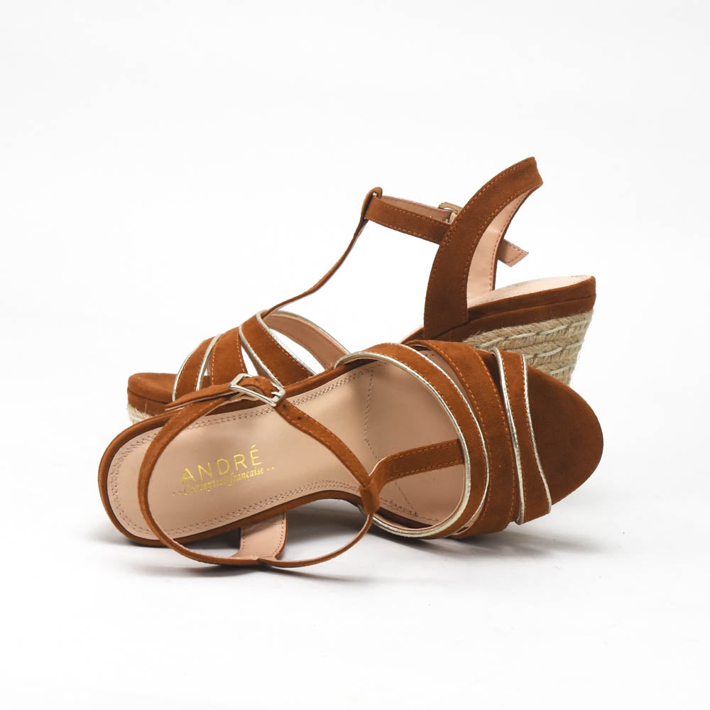 ANDRÉ SANDALES FEMME JULY CUIR MARRON - 52314689623