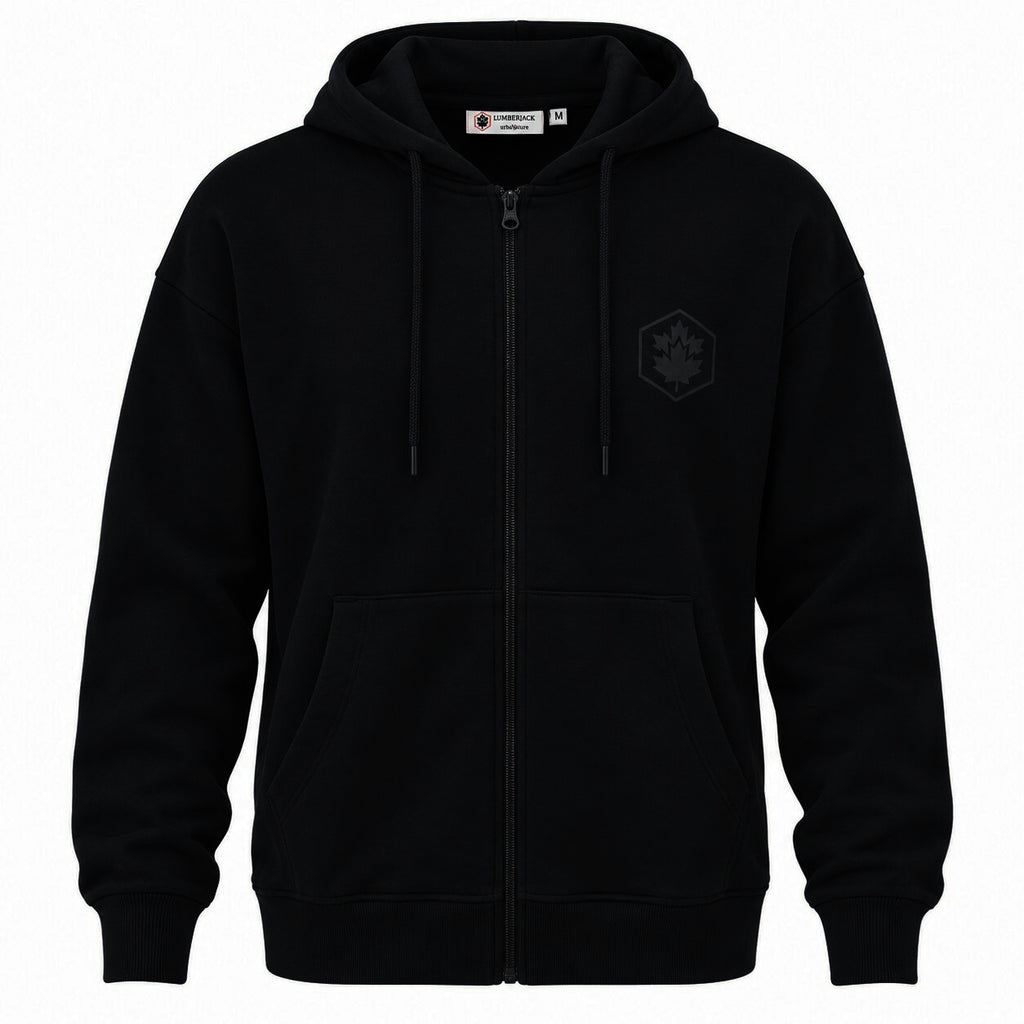 LUMBERJACK ZIP HOODIE - LBJ-00201-BLK