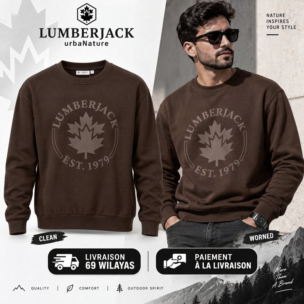 LUMBERJACK SWEAT SHIRT - LBJ-00602-BRN