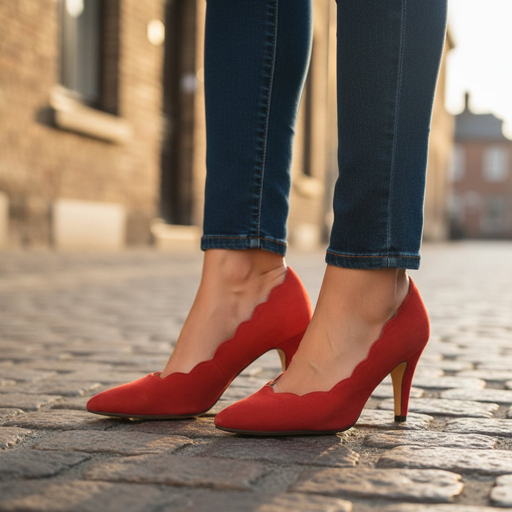 ANDRÉ ESCARPINS FEMME SAPHIR DAIM ORANGE - 52134738408