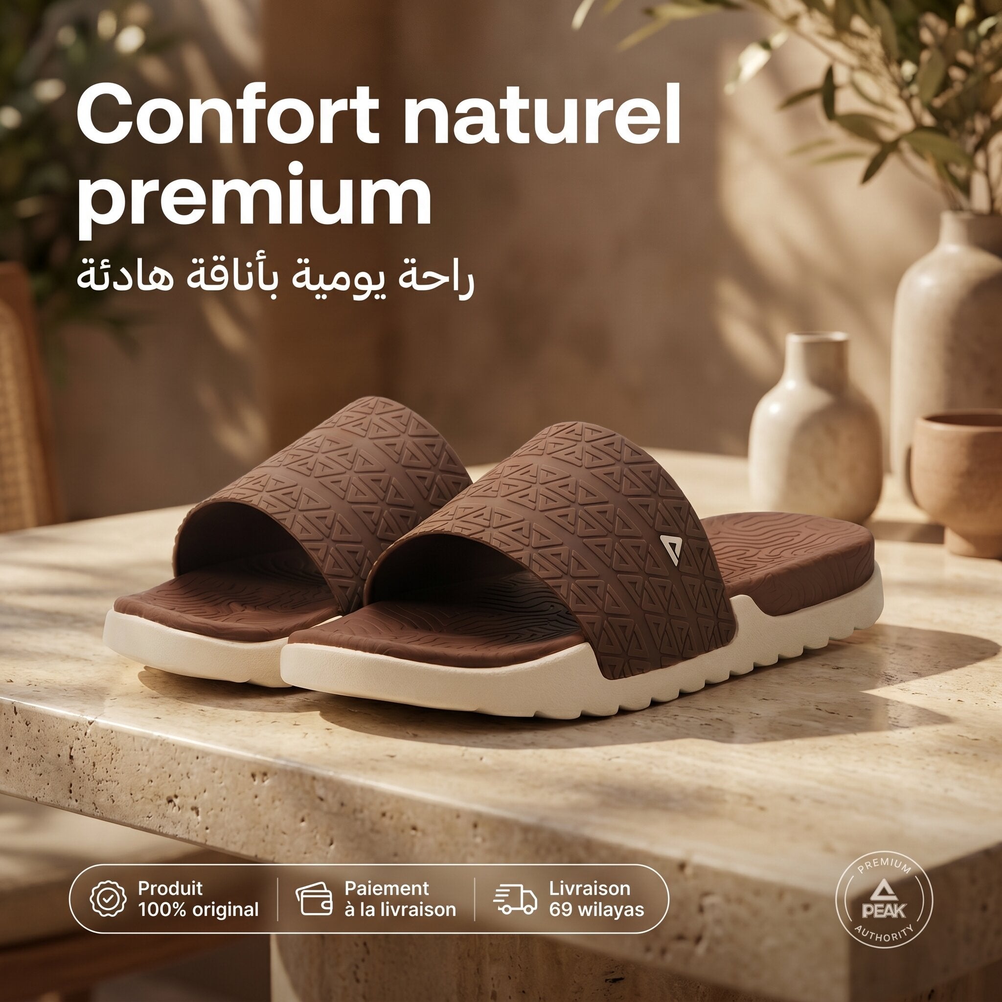 Peak Slippers Brown - E02767L-00R2
