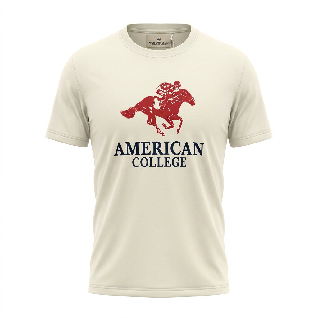 American College t-shirt pour Homme - TS260103-DK BEIGE