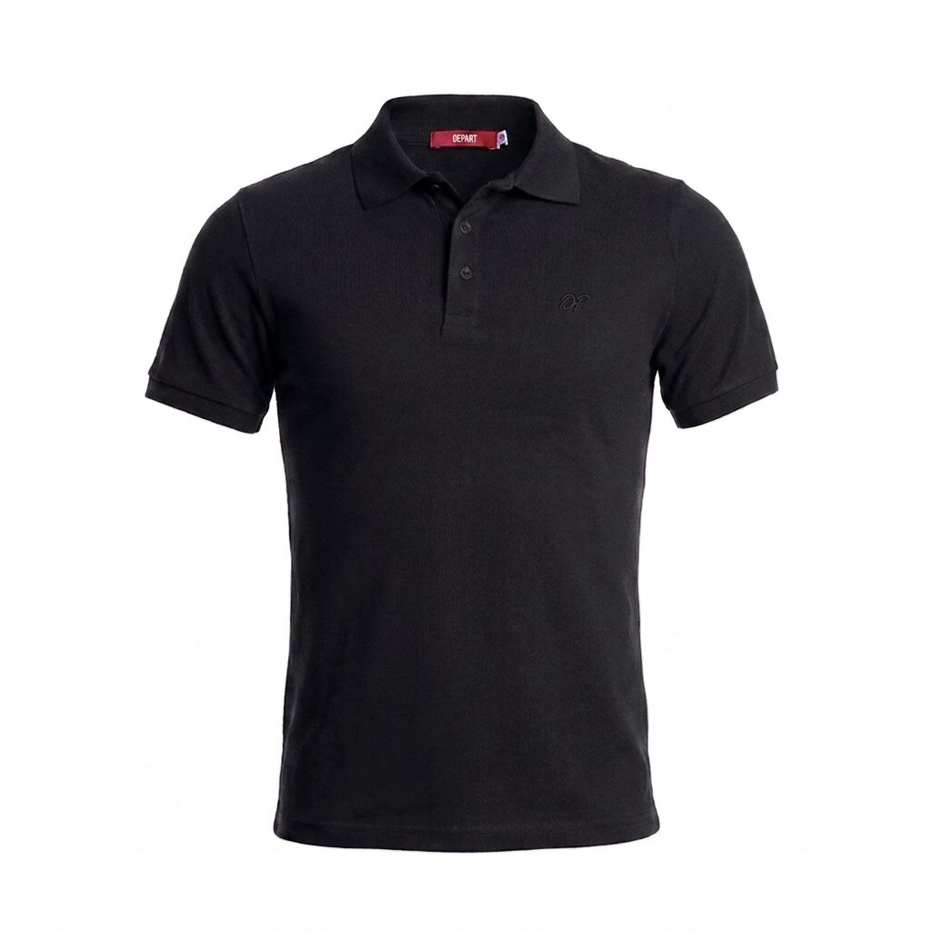 DEPART POLO SHIRT HOMME REGULAR NOIR 100% COTON - G23-001629-BLACK