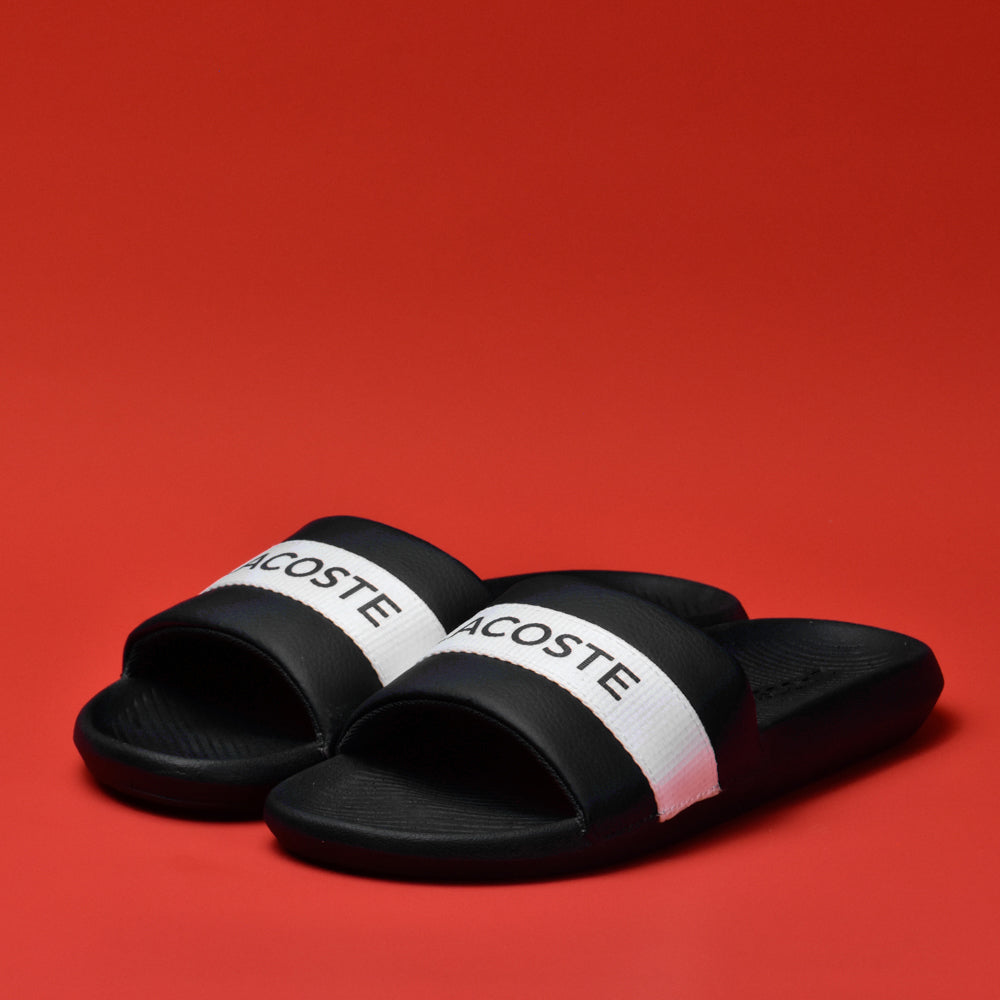 CROCO SLIDE 0721 1 CFA BLK/WHT LACOSTE - 41CFA0011-312