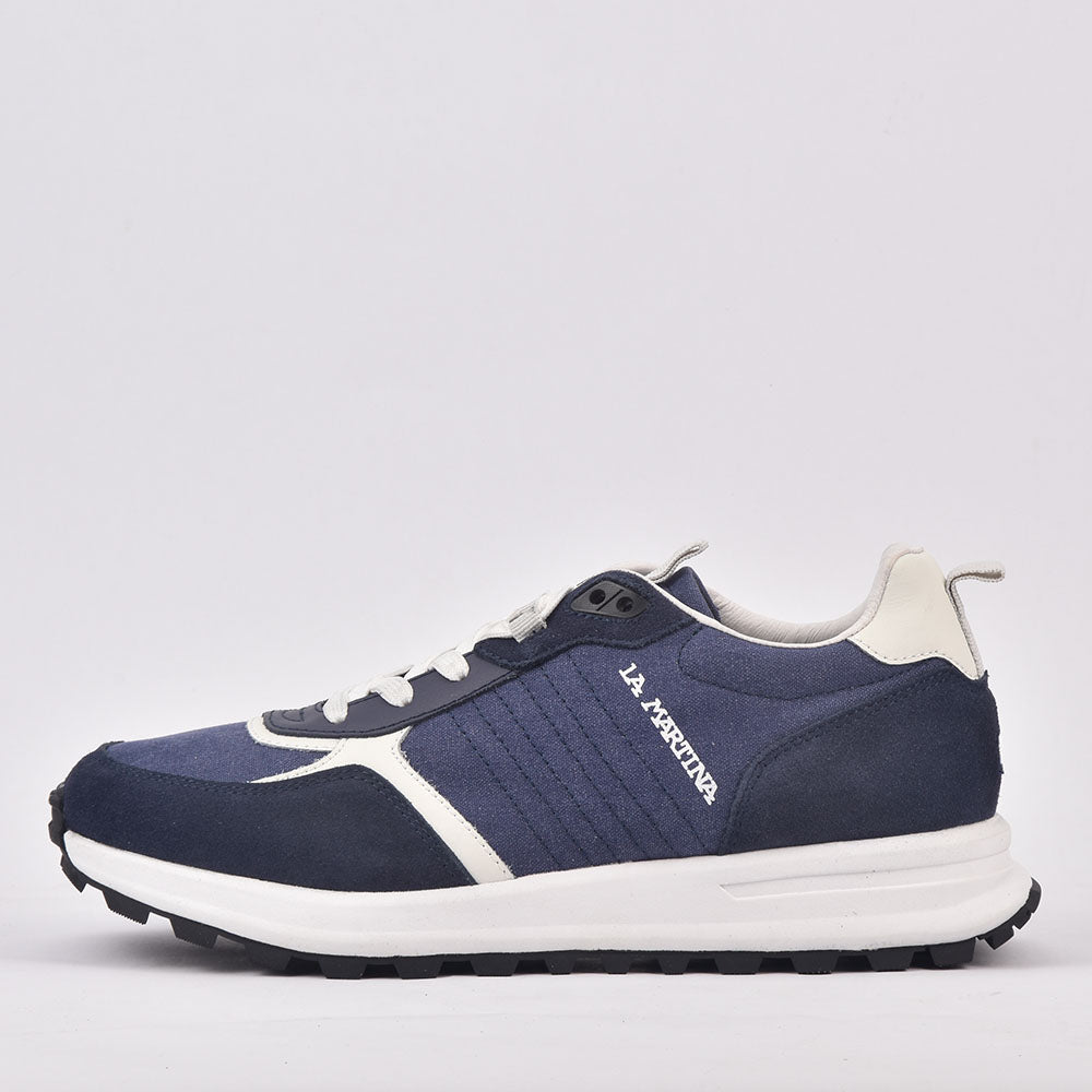 LA MARTINA SCARPA UOMO CAMOSCIO TEX FABRIC BLU - LFM231-010-4360