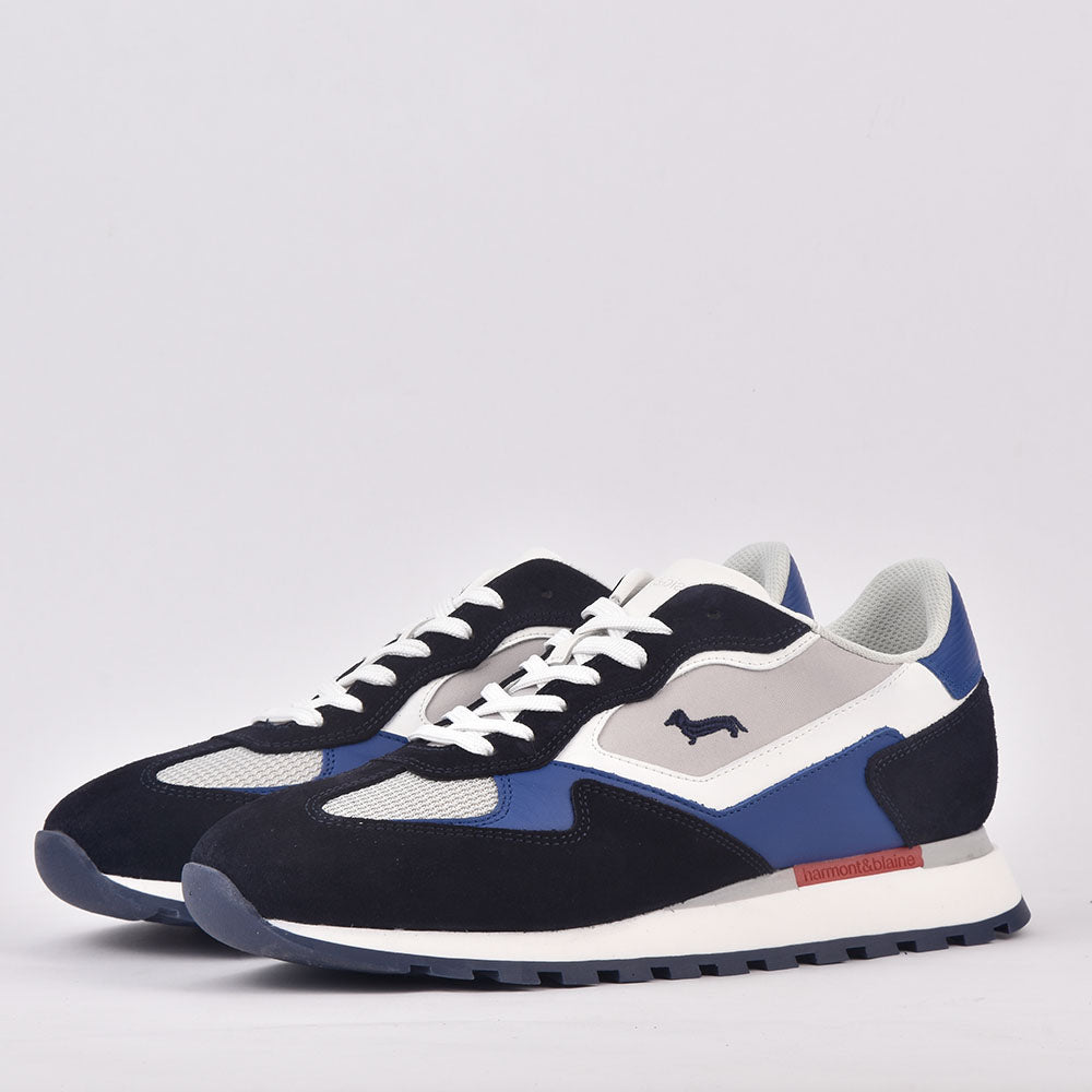 HARMONT AND BLAINE SCARPA UOMO CALF BLU GRIGIO - EFM231-070-6210