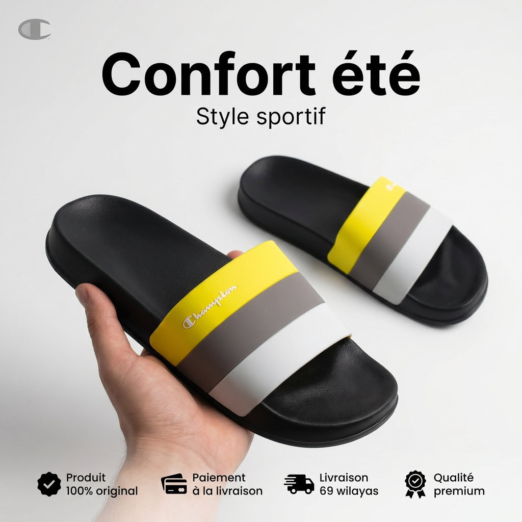 CHAMPION ALL AMERICAN Slide KK015 NBK/GREY/SYF - S22049-EM1-KK015