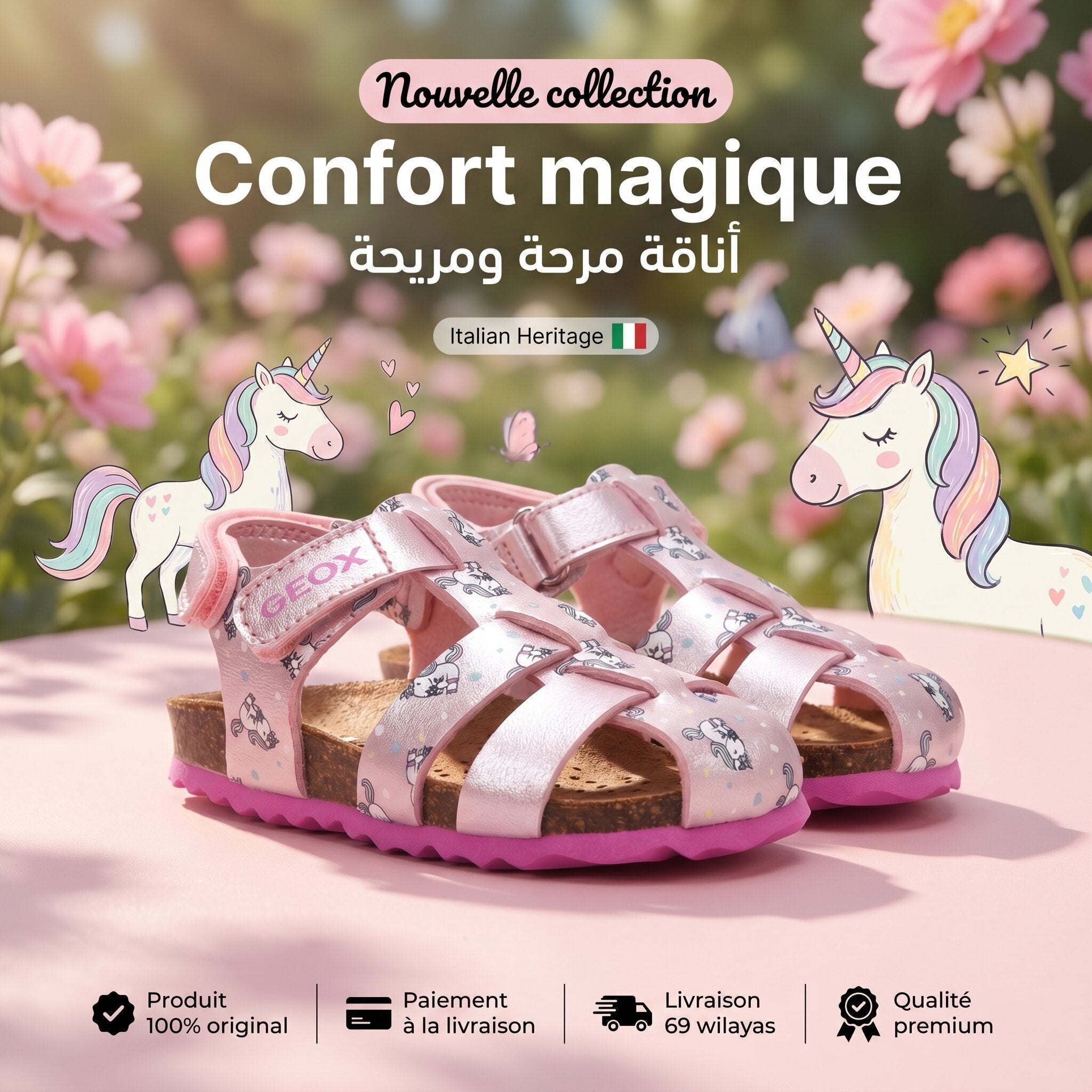 GEOX B Sandal Chalki Girl Unicorn Sandals - B252RA000NF-C0808