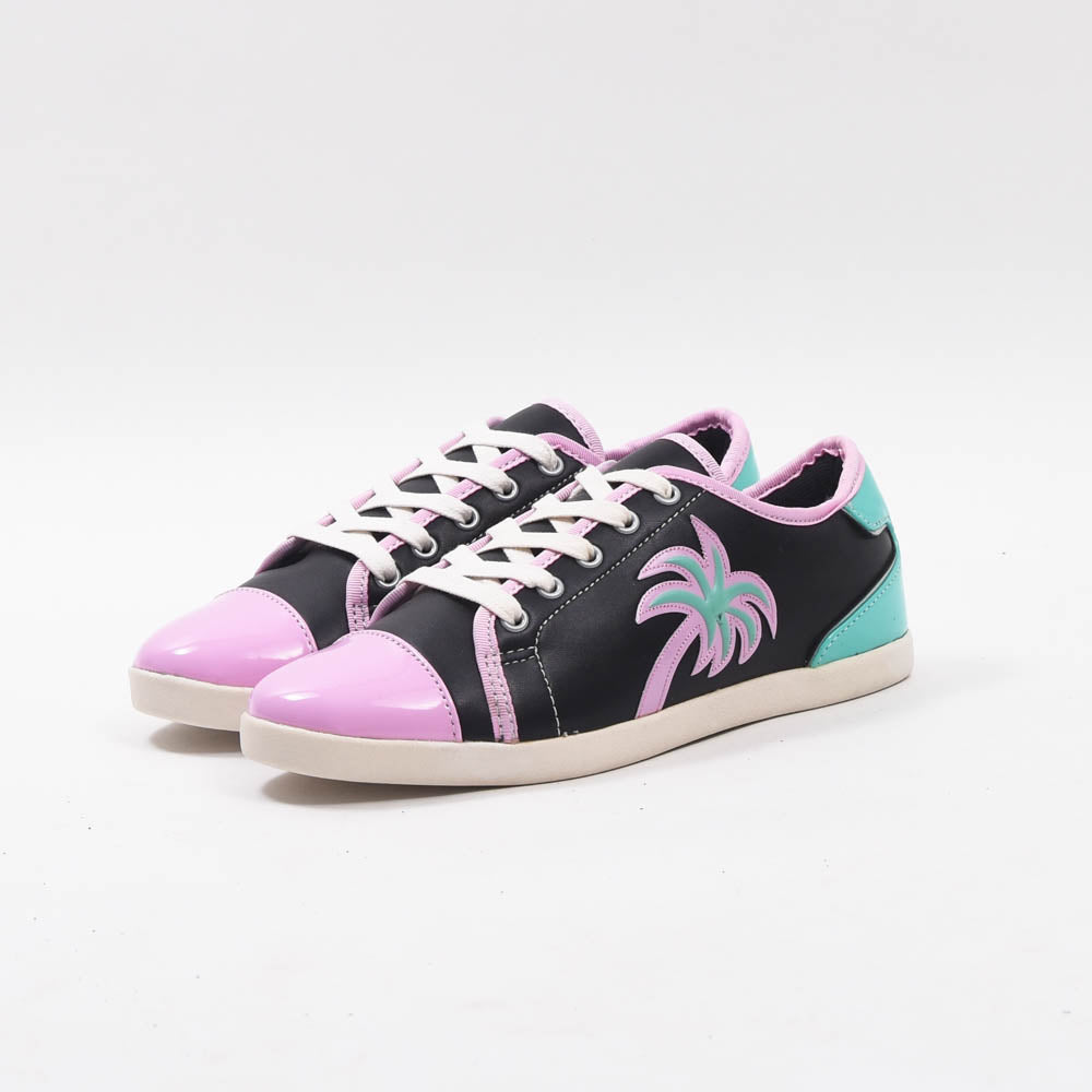 ANDRÉ BASKETS FEMME LIMONADE CUIR NOIR VIOLET - 52149171007