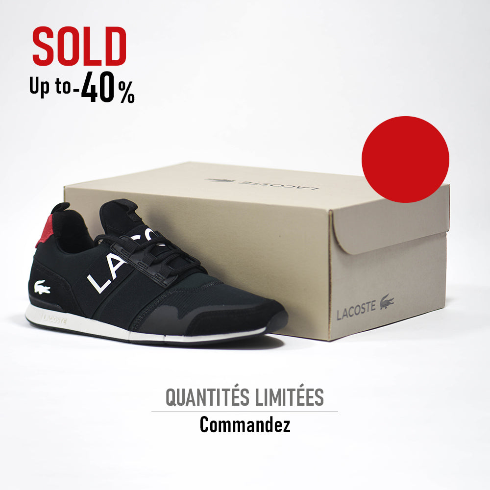 LACOSTE MANEVRA ELITE 0120 1 CMA BLK/RED TEXTILE - 40CMA00041B5