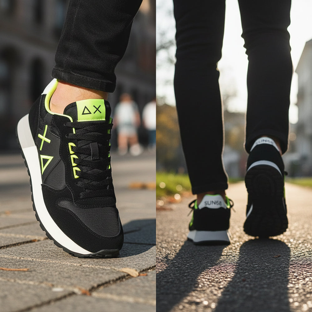 BASKET SUN68 JAKI FLUO 11 NERO - Z44115-11