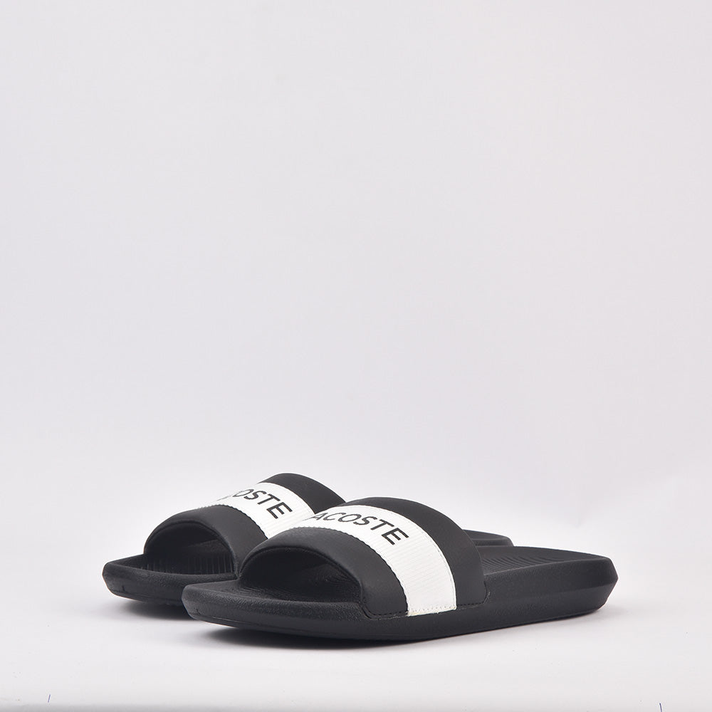 CROCO SLIDE 0721 1 CFA BLK/WHT LACOSTE - 41CFA0011-312