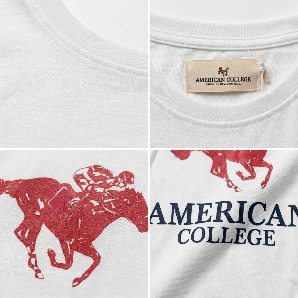 American College t-shirt pour Homme - TS260103-WHITE/RED