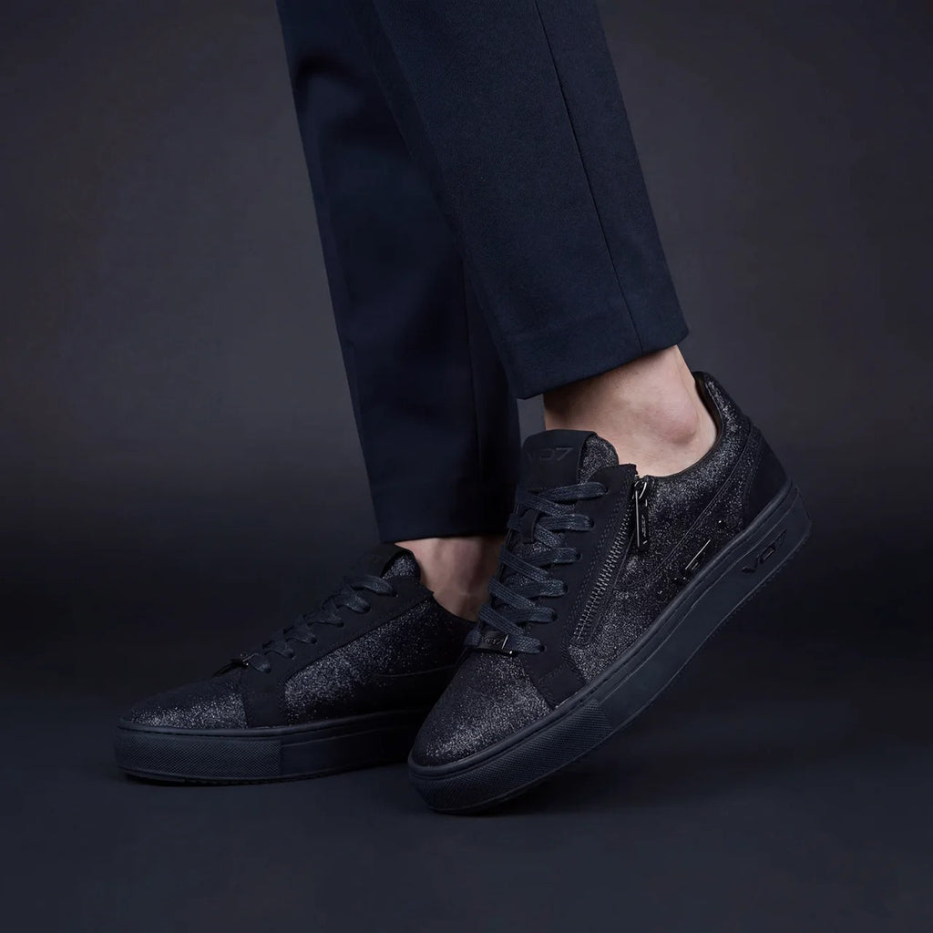 VO7 BASKETS DE LUXE ROMA GLITTER HOMME NOIR - CH-ROM-GLI-BL