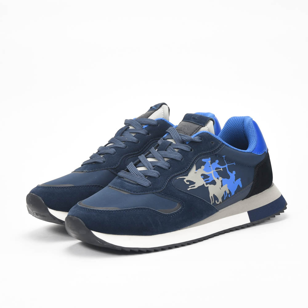 La Martina Low Sneakers Blue Leather - LFM252.041.A70.A6