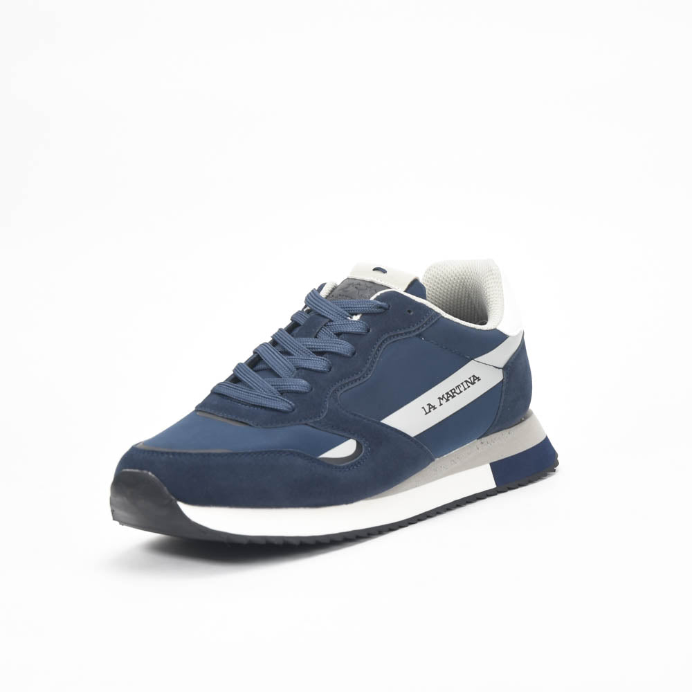 La Martina Low Sneakers Blue Leather - LFM252.040.A70.BT