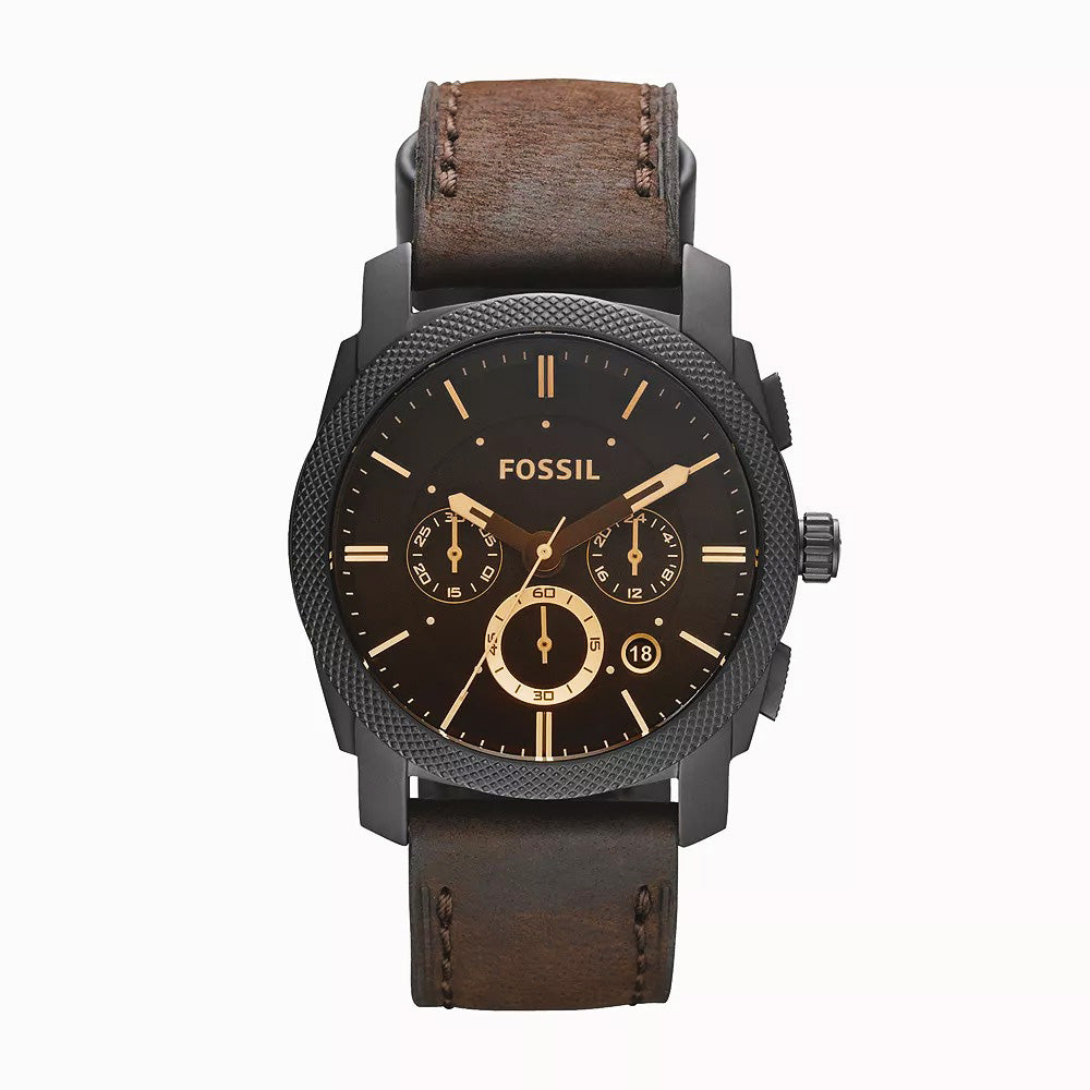 Montre FOSSIL Machine chronographe en cuir Brun - FS4656