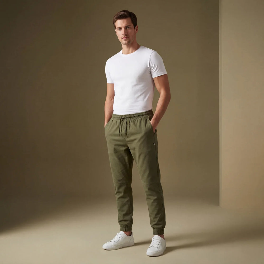 LUMBERJACK PANTALON JOGGER HOMME OLIVE - LBJ89101-AOL
