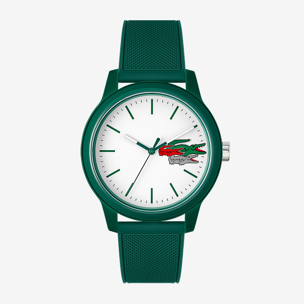 Montre Lacoste.12.12 Holiday à 3 aiguilles - Modèle blanc avec bracelet vert en silicone - 2011135