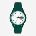Montre Lacoste.12.12 Holiday à 3 aiguilles - Modèle blanc avec bracelet vert en silicone - 2011135