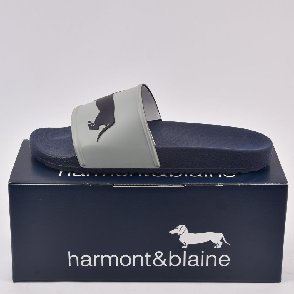 HARMONT AND BLAINE CIABATTA UOMO EVA - LOGO GRIGIO - BLU - EFM231-131-6520