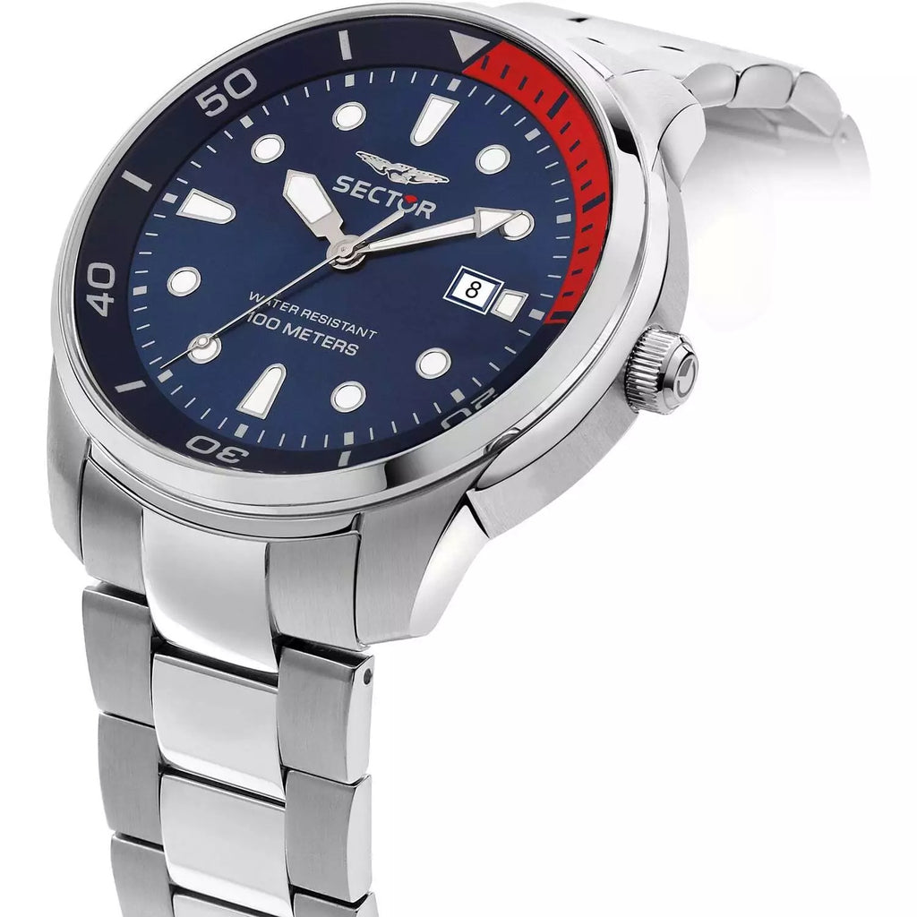 Montre Homme SECTOR Oversize R3253102029 - Acier Inoxydable Bleu, Quartz, Étanche 100M - R3253102029