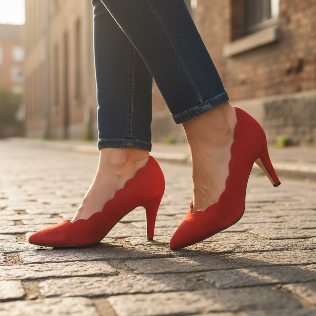 ANDRÉ ESCARPINS FEMME SAPHIR DAIM ORANGE - 52134738408
