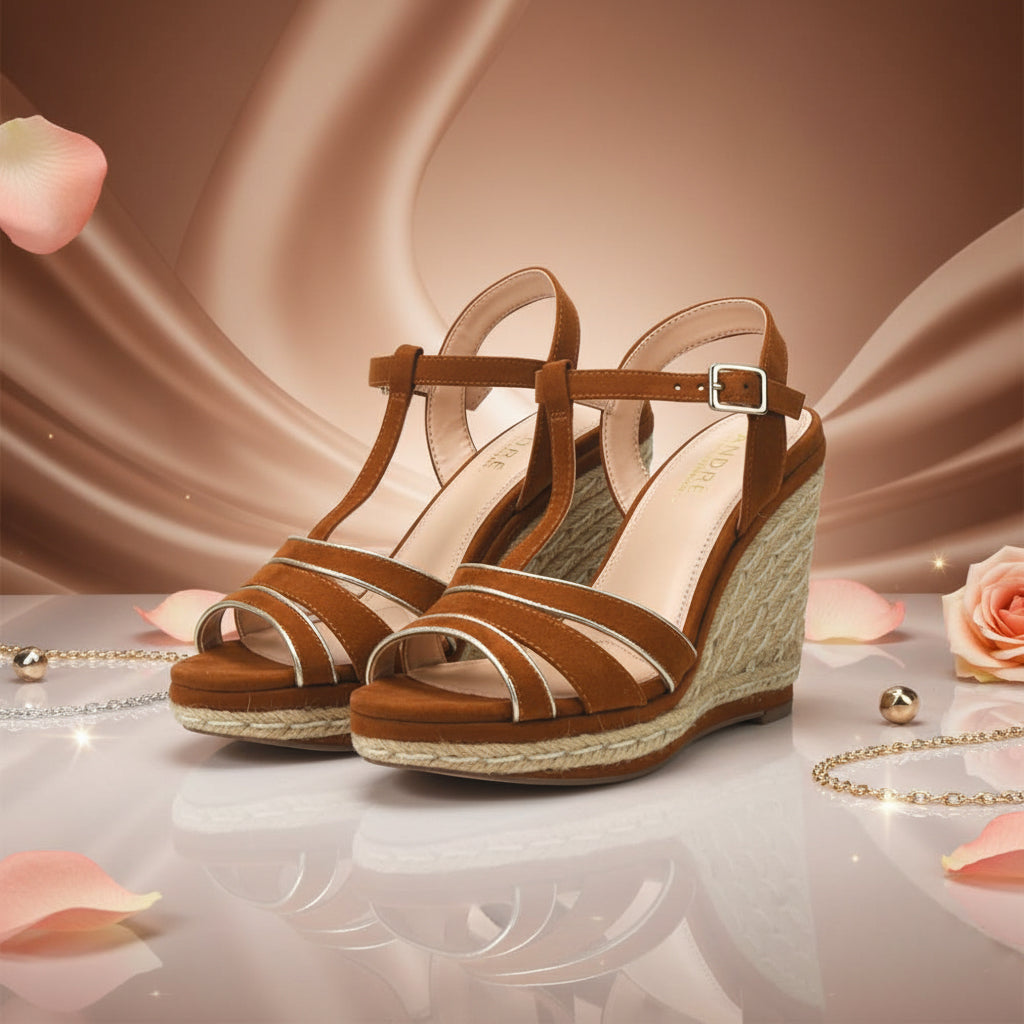 ANDRÉ SANDALES FEMME JULY CUIR MARRON - 52314689623