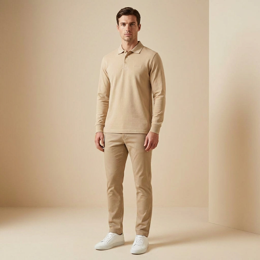 DEPART POLO A MANCHES HOMMES BEIGE - G23-003194-BIEGE55