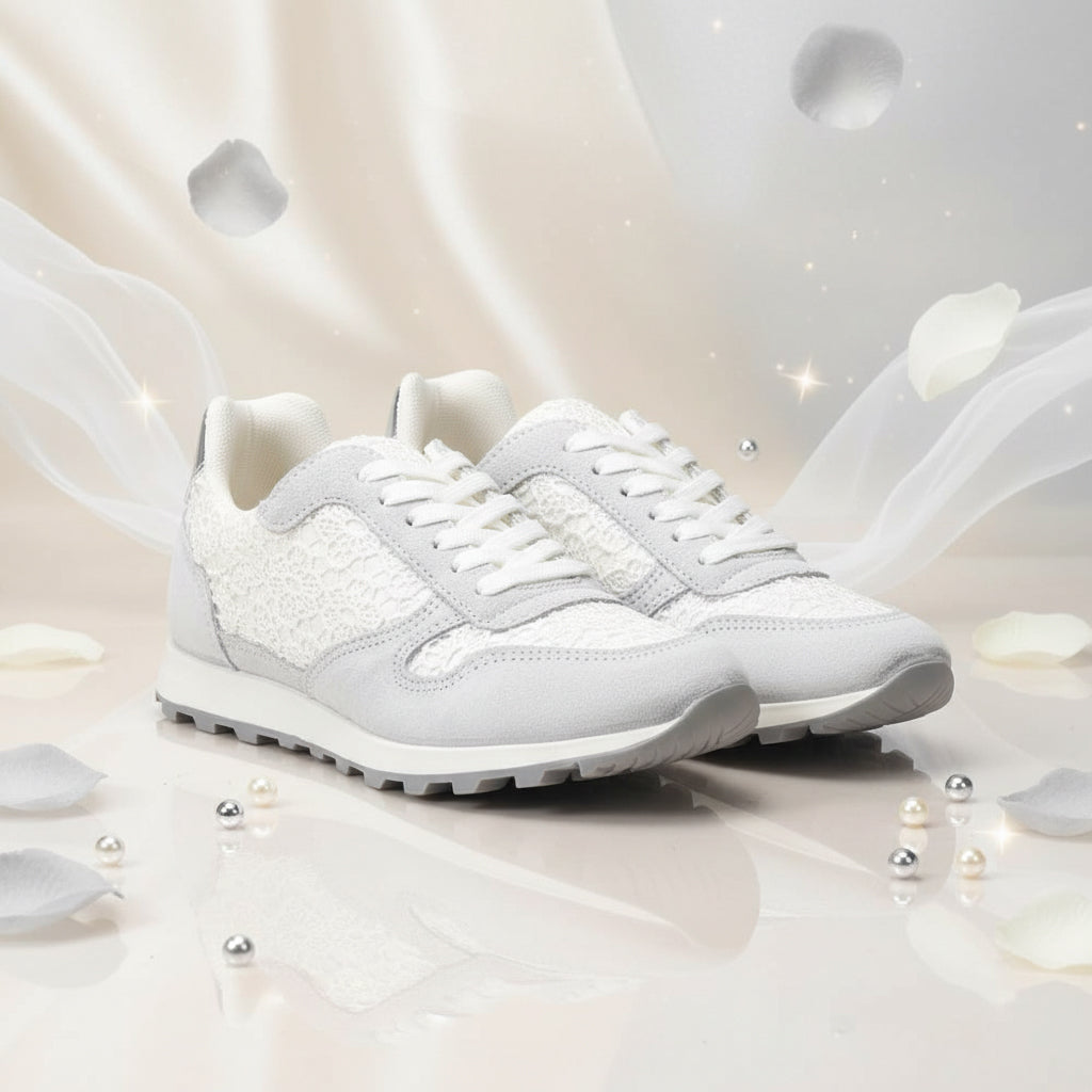 ANDRÉ BASKETS FEMME SONG CUIR BLANC - 52149382404