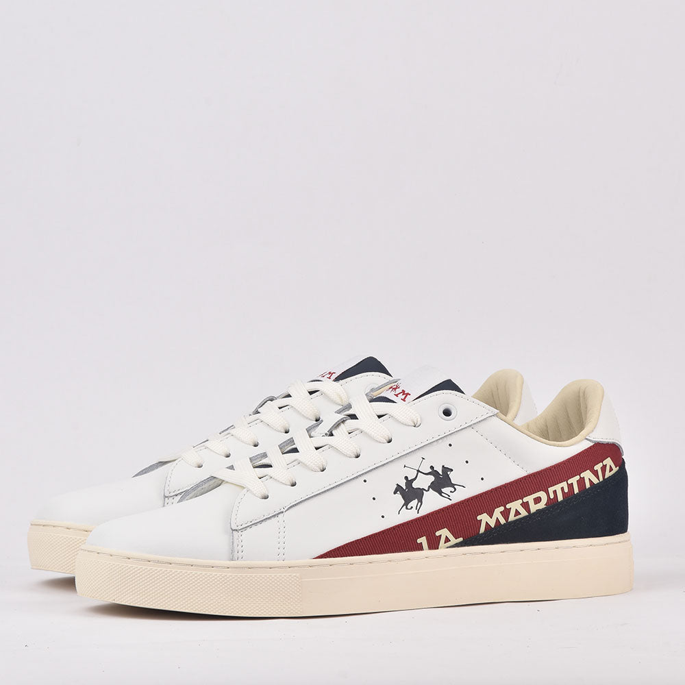 LA MARTINA SCARPA UOMO CALF - TAPE BIANCO - ROSSO - LFM222-001-4130