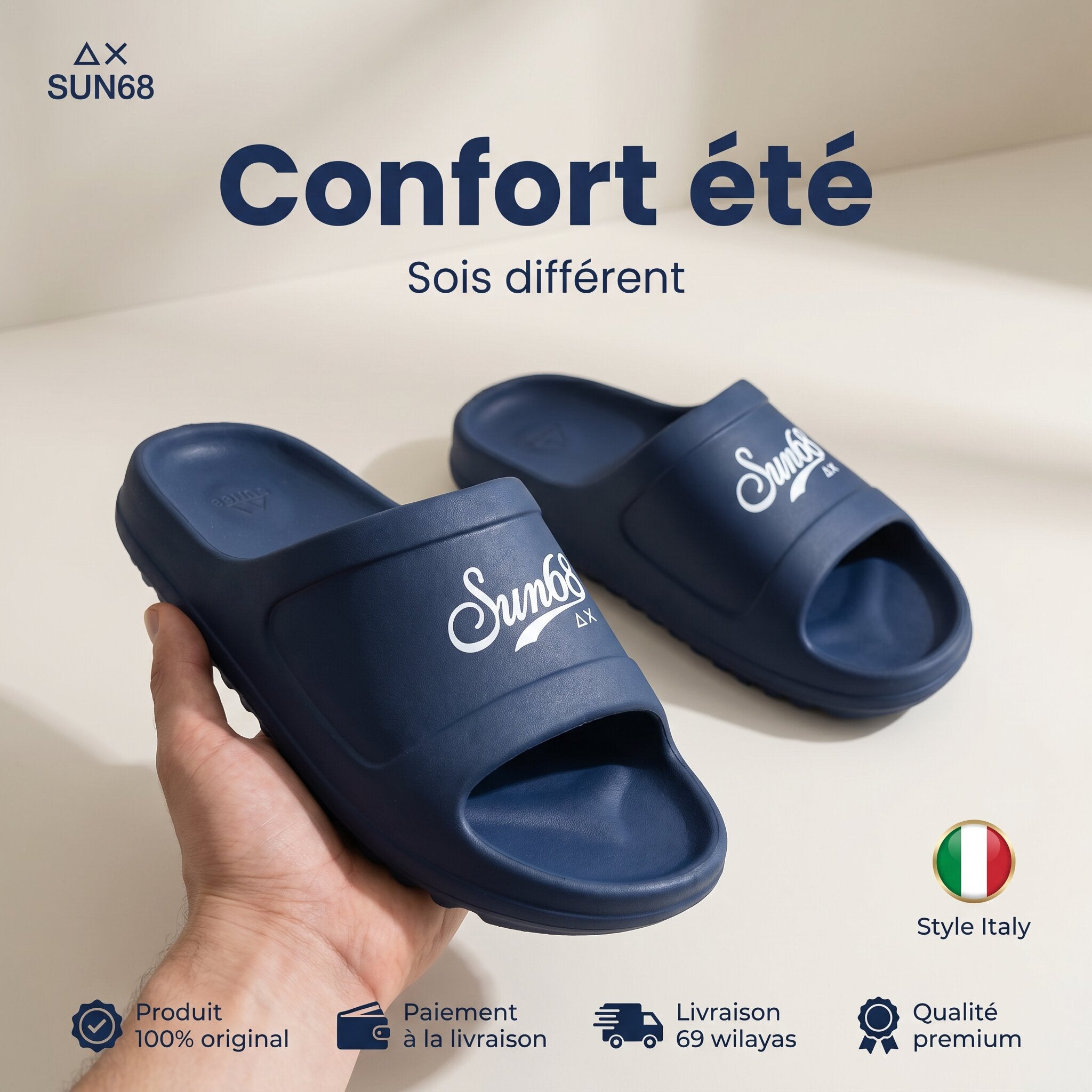 SUN68 Slippers Monoblock - X36115-0701