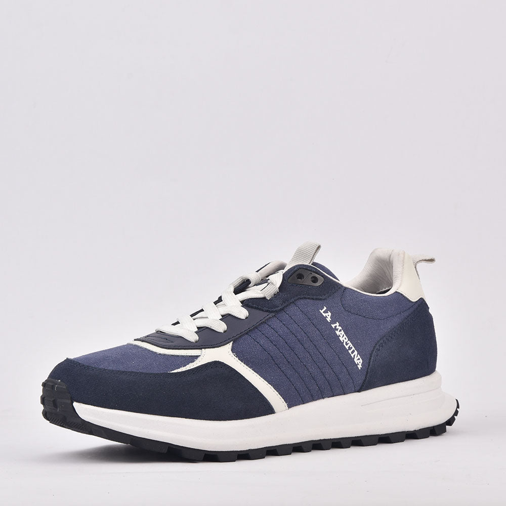 LA MARTINA SCARPA UOMO CAMOSCIO TEX FABRIC BLU - LFM231-010-4360