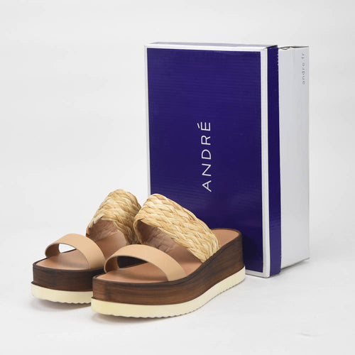 ANDRÉ SABOTS FEMME ROMARINE CUIR BEIGE - 52321686426