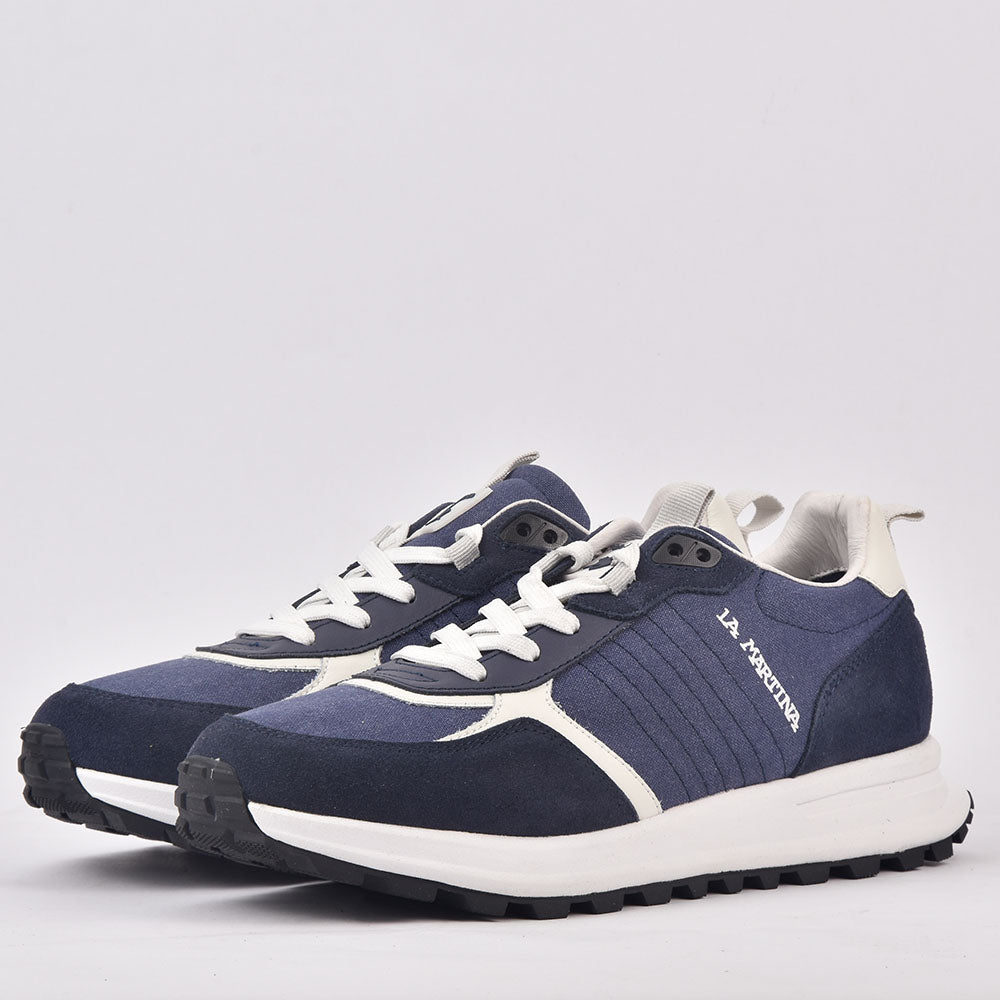 LA MARTINA SCARPA UOMO CAMOSCIO TEX FABRIC BLU - LFM231-010-4360