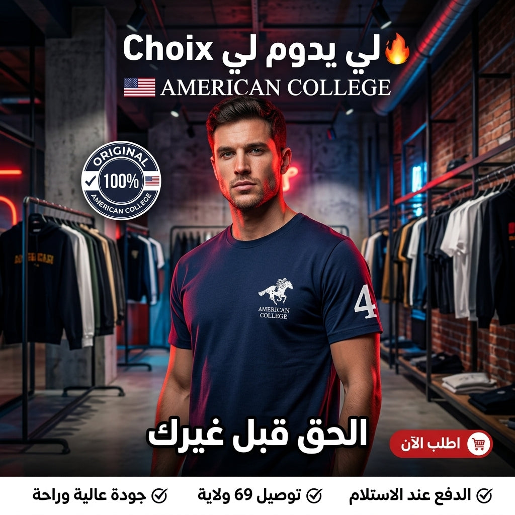 American College t-shirt pour Homme - TS260104-NAVY
