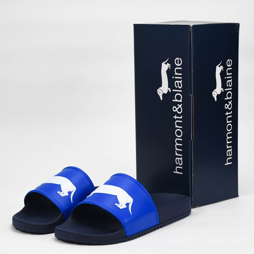 HARMONT AND BLAINE CIABATTA UOMO EVA - LOGO BLU - BIANCO - EFM231-131-6500