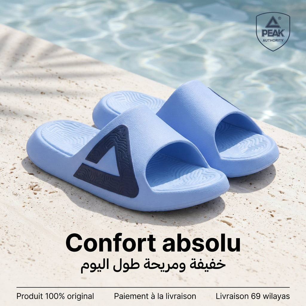 PEAK MEN TAICHI SLIPPERS LT DK BLUE - ET59095L-3130
