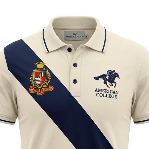 American College Polo pour Homme - PL250308C-BEIGE
