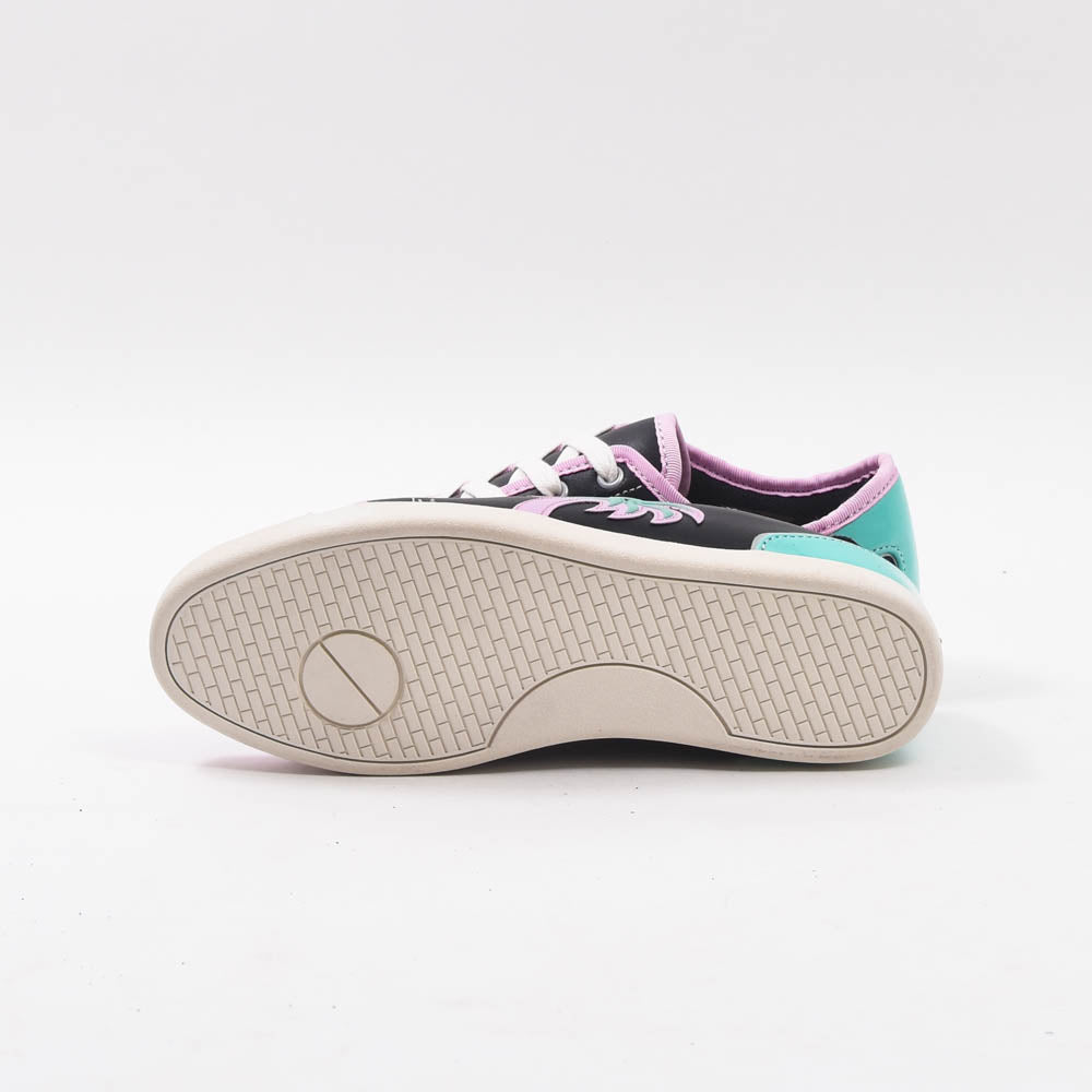 ANDRÉ BASKETS FEMME LIMONADE CUIR NOIR VIOLET - 52149171007