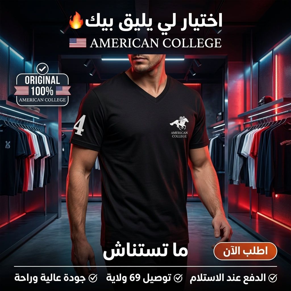 American College t-shirt pour Homme - TS2601040-BLACK